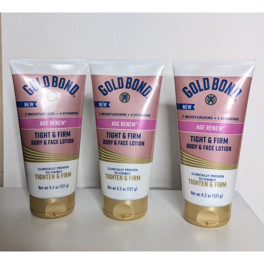 3 Gold Bond Age Renew Tight & Firm Body & Face Lotion 4.3 OZ Discontinued